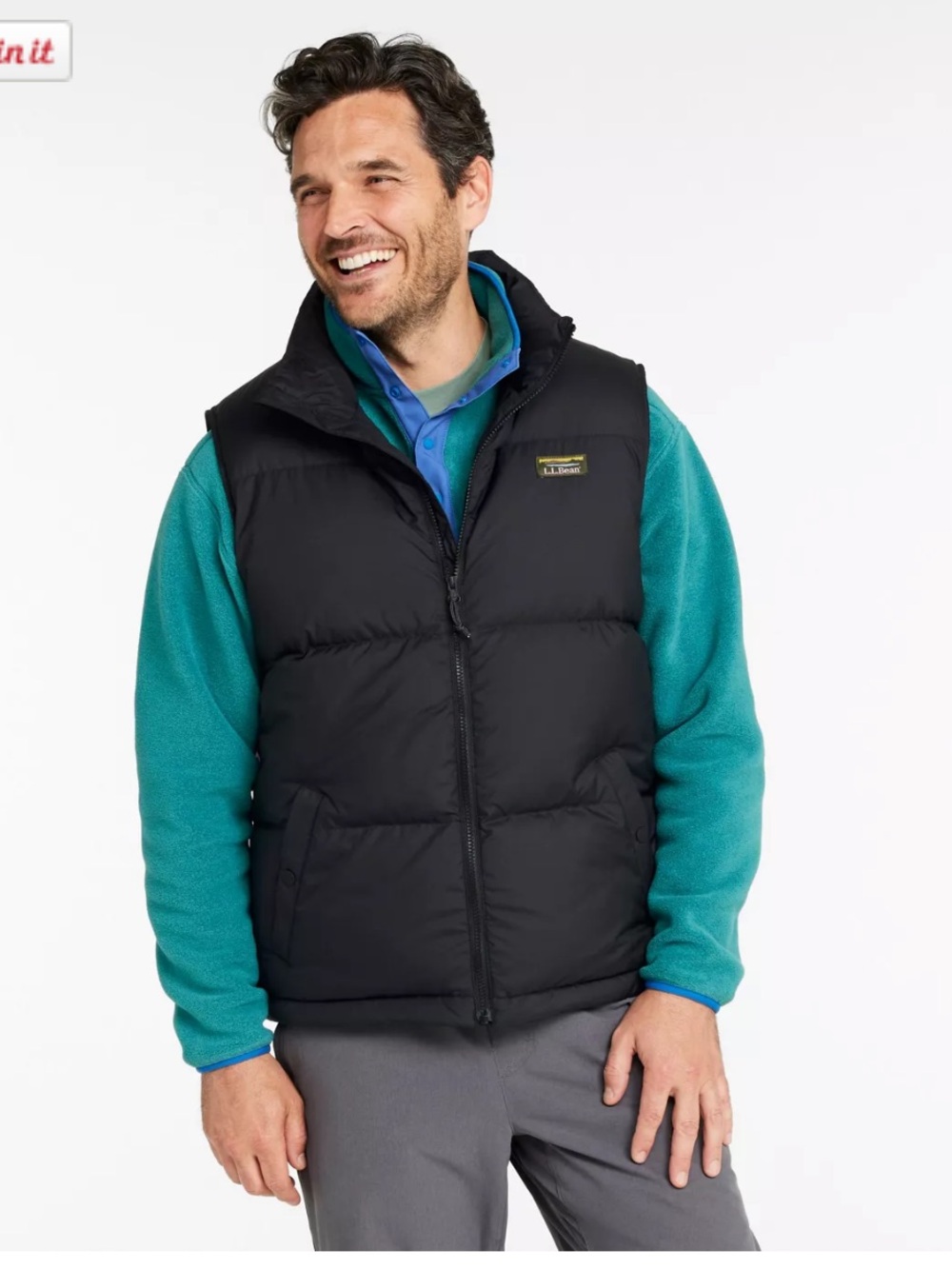 Black Puffer Vest - Pat